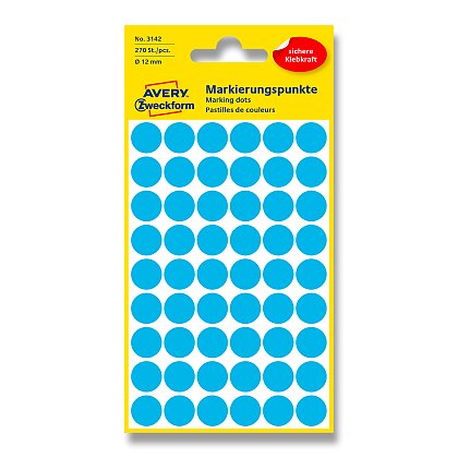 Obrázek produktu Avery Zweckform - kulaté etikety - průměr 12 mm, 270 etiket, modré