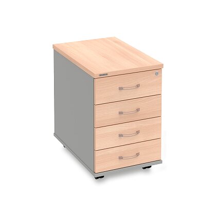 Obrázek produktu Hobis K 34 C P - kontejner - 4 zásuvky, 400 x 600 x 600 mm, akát / šedá / USN