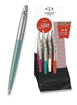 Obrázek produktu Parker Jotter 60th Anninversary - kuličkové pero, stojánek, 18 ks