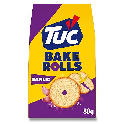 Product image Tuc Bake Rolls - salty crackers - garlic, 80 g