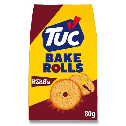 Product image Tuc Bake Rolls - salty crackers - bacon, 80 g