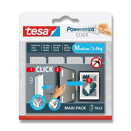 Product image Tesa® Powerstrips CLICK Medium - proužky - 8 x 2 ks