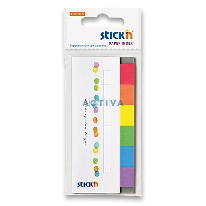 Obrázok produktu Hopax Stick'n Paper Index -  samolepiace papierové záložky - 6 × 30 lístkov, Rainbow