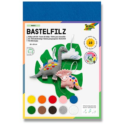Product image Folia - filcový papír - 10 listů, mix barev