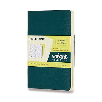 Obrázek produktu Sešity Moleskine Volant - měkké desky - S, linkované, 2 ks, zelená/žlutá
