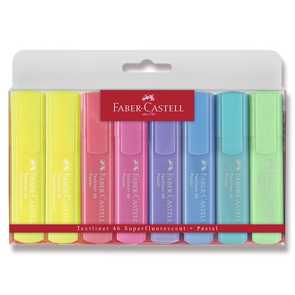 Zvýrazňovač Faber-Castell Textliner 1546 8 kusů, pastelové