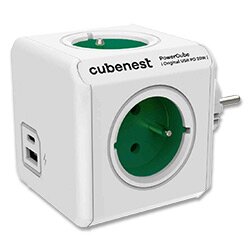 Levně Cubenest PowerCube Original - rozbočovací zásuvka - USB A+C, 20 W, zelená