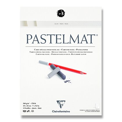 Obrázek produktu Clairefontaine Pastelmat White No.3 - blok - 18 x 24 cm, 12 listů, 360 g