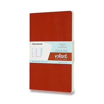 Obrázek produktu Sešity Moleskine Volant - měkké desky - L, linkované, 2 ks, oranžová/modrá