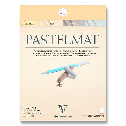 Obrázek produktu Clairefontaine Pastelmat No.1 - blok - 18 x 24 cm, 12 listů, 360 g