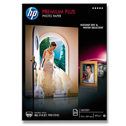 Obrázek produktu HP Premium Plus Photo Paper - fotografický papír - CR 672 A, lesklý A4, 20 listů