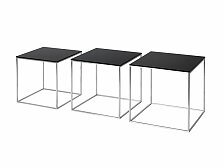 Set 3 ks stolků Fritz Hansen PK71™ černý top OUTLET