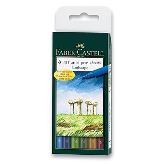 Obrázek produktu Popisovač Faber-Castell Pitt Artist Pen Brush - 6 ks, přírodní odstíny