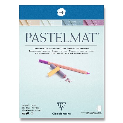 Obrázek produktu Clairefontaine Pastelmat No.4 - blok - 18 x 24 cm, 12 listů, 360 g