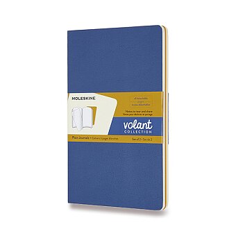 Obrázek produktu Sešity Moleskine Volant - měkké desky - L, čisté, 2 ks, modrá/žlutá