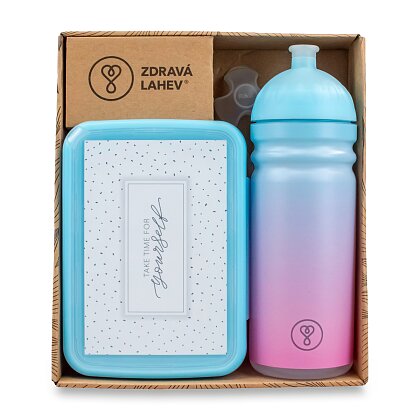 Obrázek produktu Zdravá lahev 0,7 l + Zdravá sváča Pastel - modrá, set