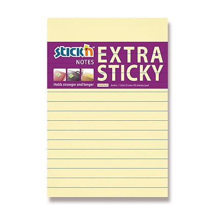 Obrázok produktu Hopax Stick'n Extra Sticky - samolepiaci bloček - 150 x 101 mm, 90 l., žltý pastel