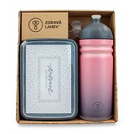 Zdravá lahev 0,7 l + Zdravá sváča Pastel - šedorůžová, set