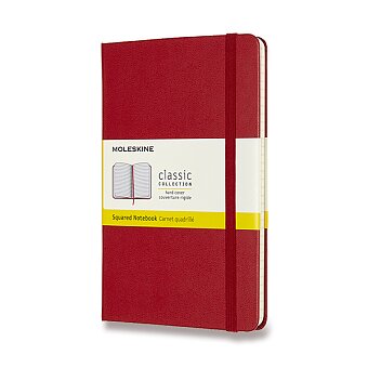 Obrázek produktu Zápisník Moleskine - tvrdé desky - M, čtverečkovaný, červený