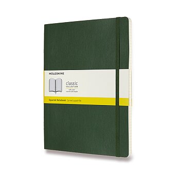 Obrázek produktu Zápisník Moleskine - měkké desky - XL, čtverečkovaný, tmavě zelený