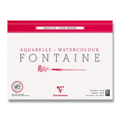 Obrázek produktu Clairefontaine Fontaine Cold Pressed - akvarelový blok - 30 x 40 cm, 25 listů, 300 g