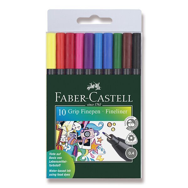 Fineliner Faber-Castell Grip 10 barev