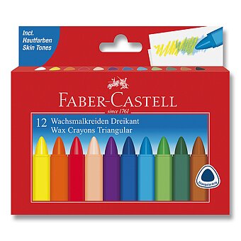 Obrázek produktu Voskovky Faber-Castell Wax Triangular Crayons - 12 barev, trojhranné