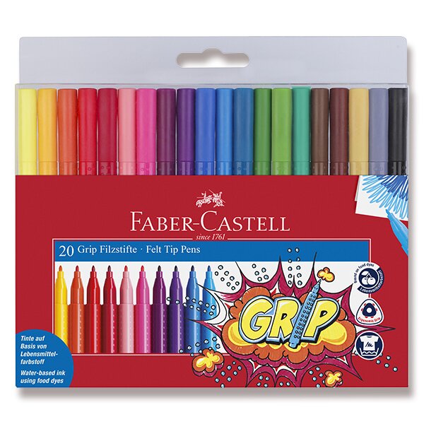 Dětské fixy Faber-Castell Grip 20 barev