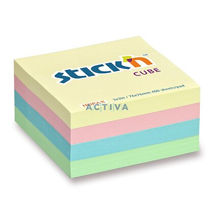 Obrázek produktu Hopax Stick'n Notes - samolepicí bloček - 76 x 76 mm, 400 l., pastel (4 barvy)