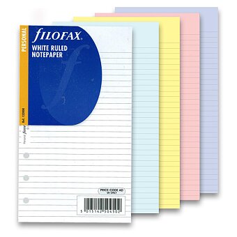 Obrázek produktu Poznámkový papír, linkovaný - náplň osobních diářů Filofax, výběr barev