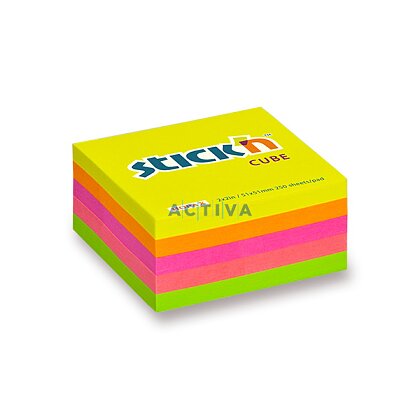 Obrázek produktu Hopax Stick'n Neon Cube Notes - samolepicí bloček - 51×51 mm, žlutý