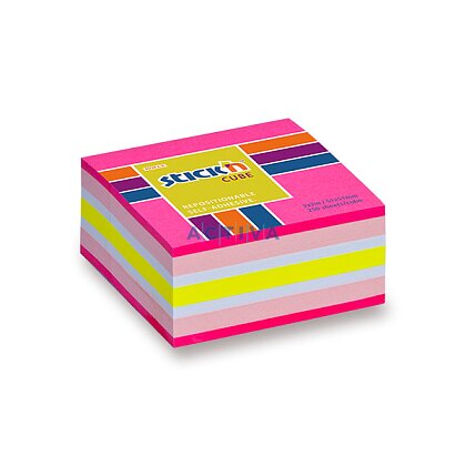 Obrázek produktu Hopax Stick'n Neon Cube Notes - samolepicí bloček - 51 × 51 mm, růžový