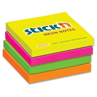 Obrázek produktu Samolepicí bloček Hopax Stick’n Notes - 76 × 76 mm, 100 listů, výběr barev